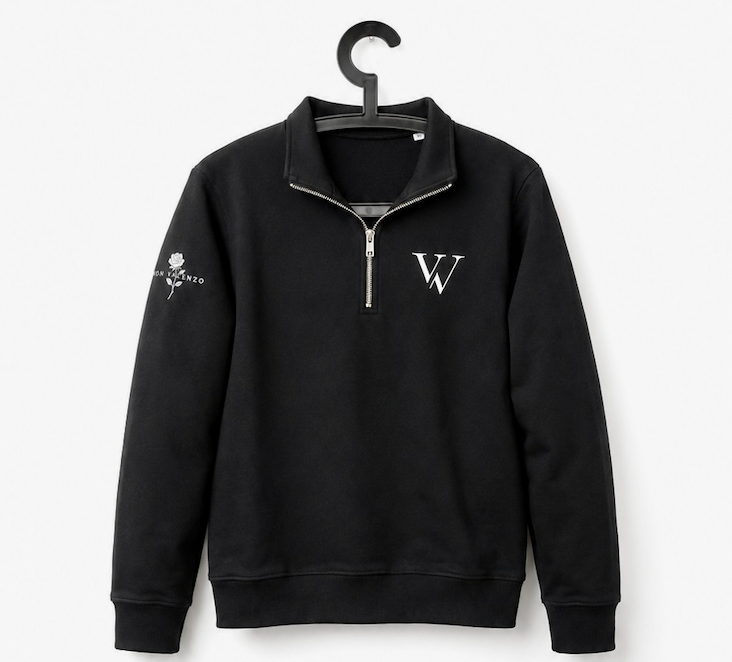 Luxury Matte Black Quarter Zip Shirt
